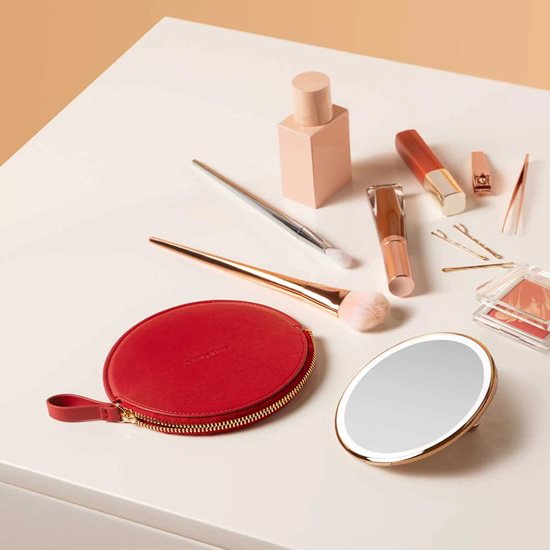 Zip case for sensor mirror, "Compact", Red - "simplehuman" brand