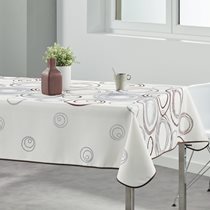 "White And Spirals" rectangular tablecloth, 148x350 cm - Prodeco