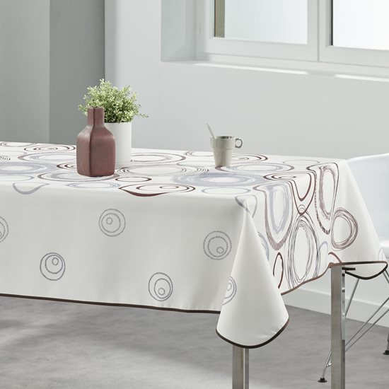 Stačiakampė staltiesė "White And Spirals", 148x300 cm- Prodeco