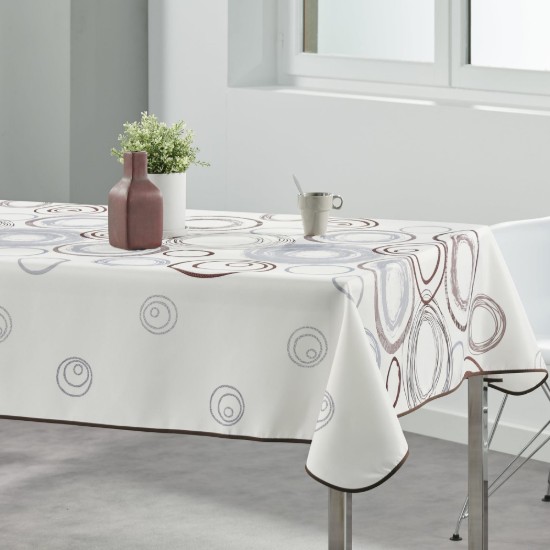 Toalha de mesa retangular "White And Spirals", 148x300 cm- Prodeco