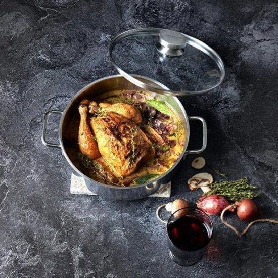 Stainless steel saucepan with glass lid, 28 cm/4,8L "Apollo" - Demeyere