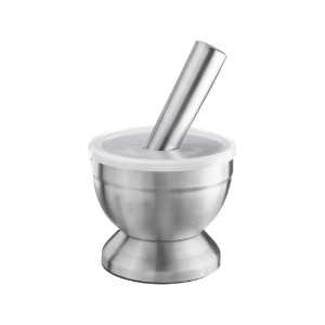 Stainless steel mortar and pestle with lid, 10 cm - Westmark