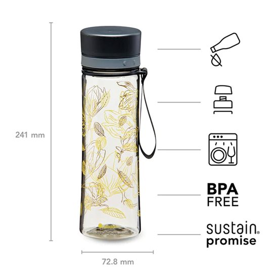 Butelka plastikowa "Aveo" 600 ml, kamienna szarość - Aladdin
