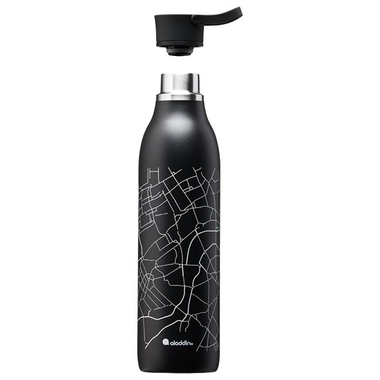 Бутилка от неръждаема стомана, 600ml, "Cityloop Thermavac", Black City Print - Aladdin