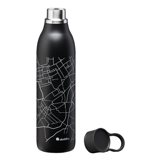 Butelka ze stali nierdzewnej, 600ml, "Cityloop Thermavac", Black City Print - Aladdin