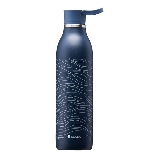 Nerezová láhev, 600ml, "Cityloop Thermavac", Deep Navy Wave Print - Aladdin