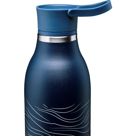 Flaska i rostfritt stål, 600 ml, "Cityloop Thermavac", Deep Navy Wave Print - Aladdin