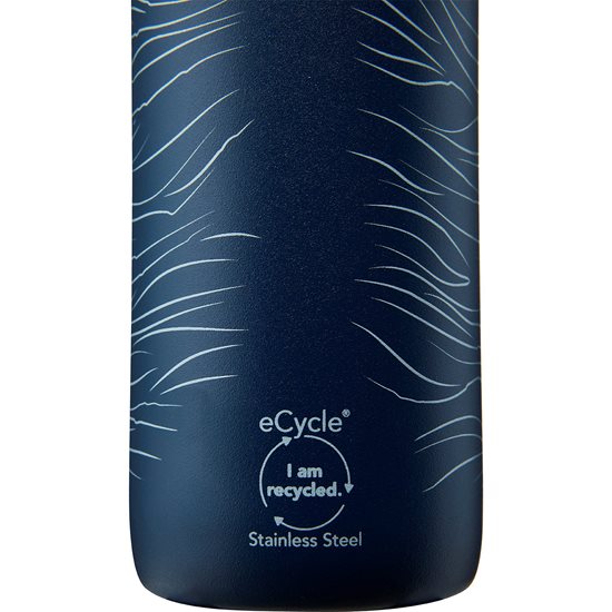 Rozsdamentes acél palack, 600ml, "Cityloop Thermavac", Deep Navy Wave Print - Aladdin