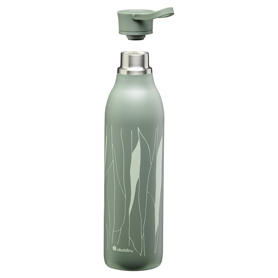 Stainless steel bottle, 600ml, "Cityloop Thermavac", Sage Green Leaf Print - Aladdin
