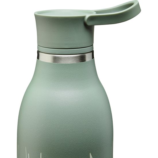 Garrafa de aço inoxidável, 600ml, "Cityloop Thermavac", Sage Green Leaf Print - Aladdin