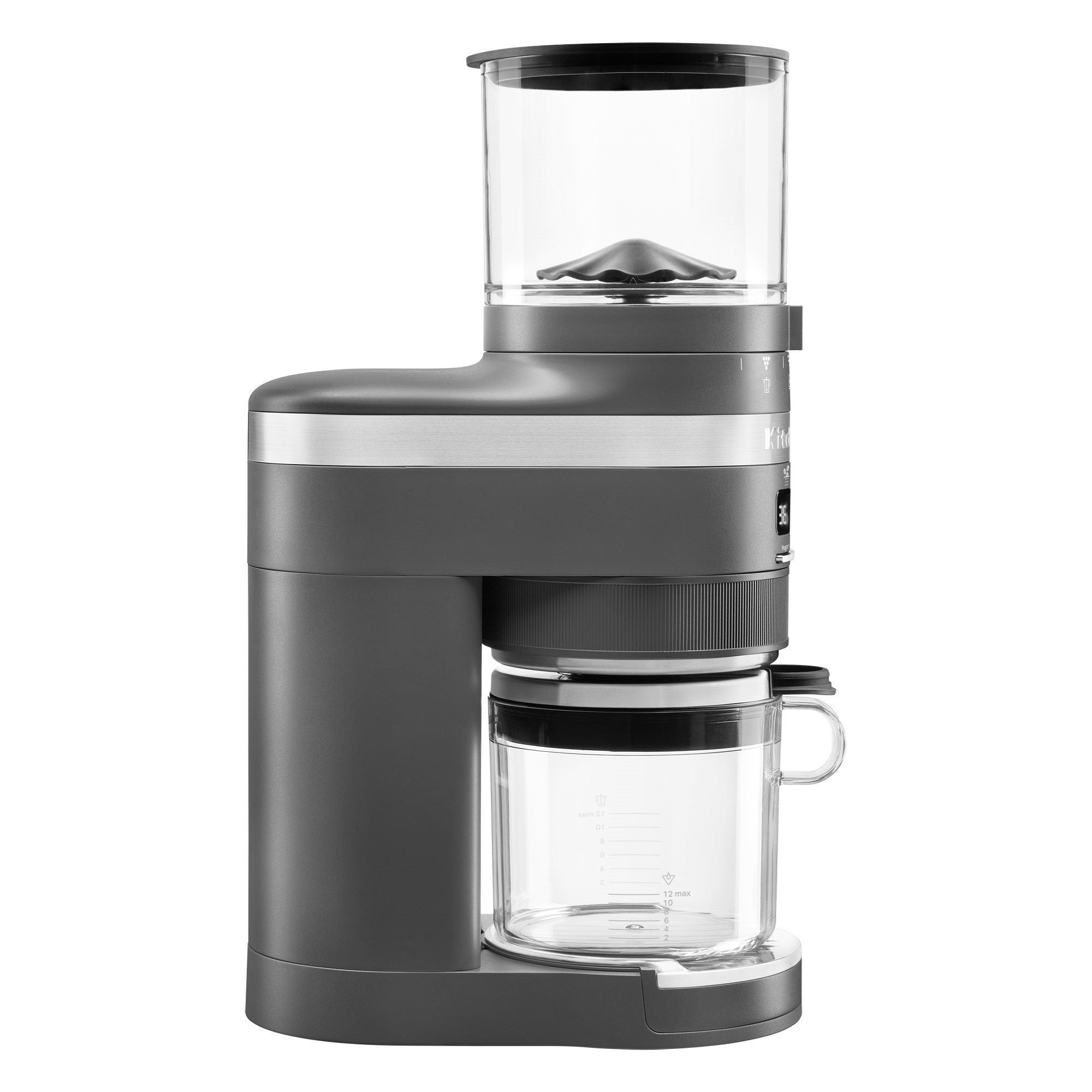 Artisan electric coffee grinder, Charcoal Gray color