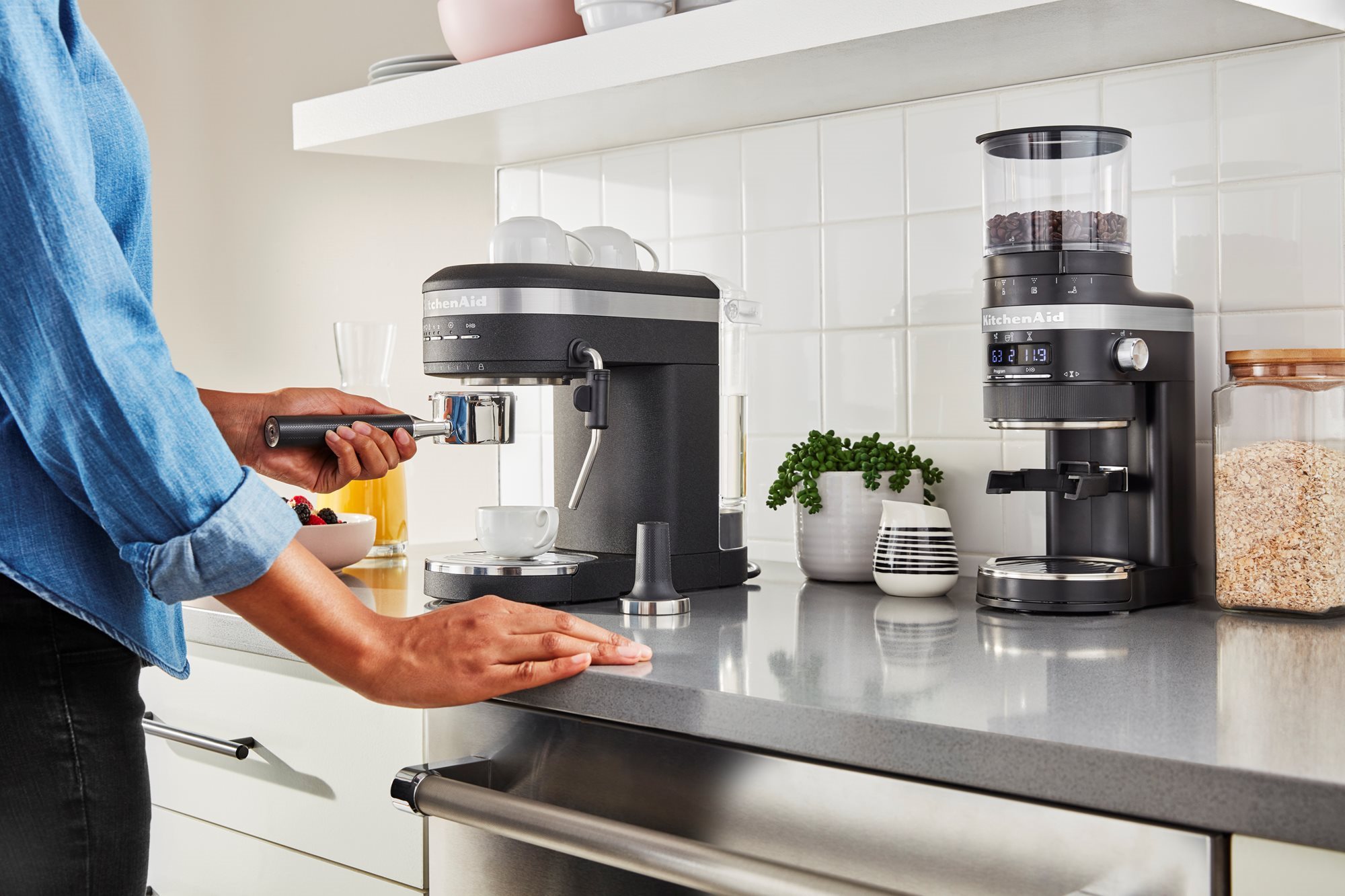 KitchenAid Matte Black Espresso Machine and Burr Grinder Set + Reviews