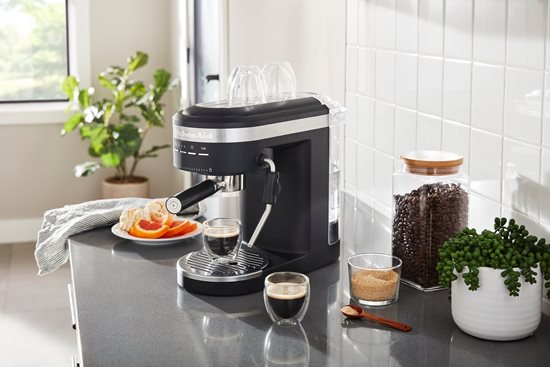 "Artisan" elektrisk espressomaskine, 1470W, "Matte Black" farve - KitchenAid mærke