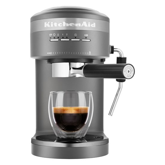 Máquina de café expresso elétrica "Artisan", 1470W, cor "Charcoal Grey" - marca KitchenAid