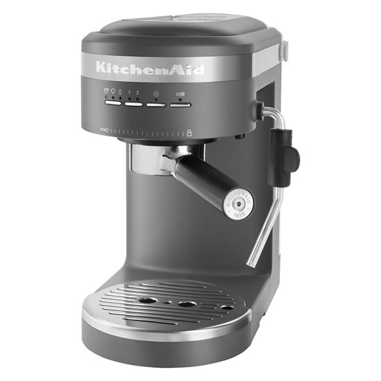 Meaisín espresso leictreach "Artisan", 1470W, dath "Charcoal Grey" - branda KitchenAid