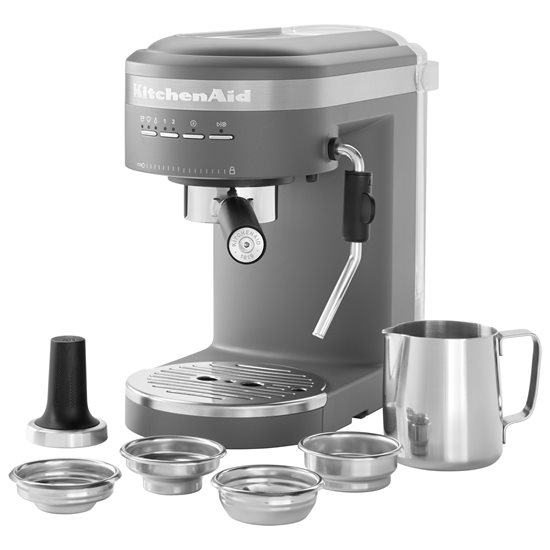Cafetera espresso eléctrica "Artisan", 1470W, color "Charcoal Grey" - marca KitchenAid