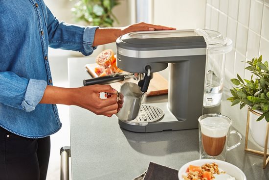 Máquina de café expresso elétrica "Artisan", 1470W, cor "Charcoal Grey" - marca KitchenAid