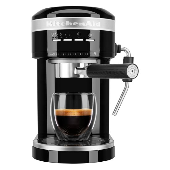 Meaisín espresso leictreach "Artisan", 1470W, dath "Onyx Black" - branda KitchenAid