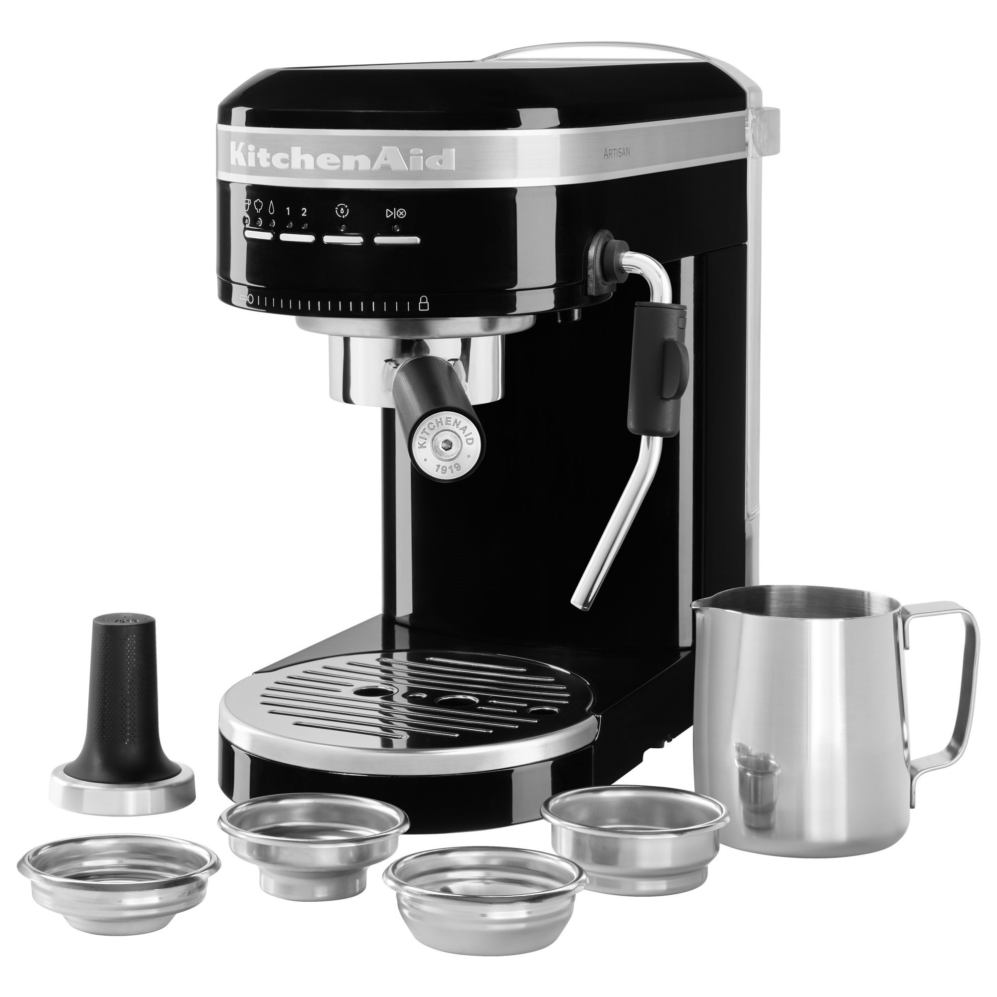 Artisan electric espresso machine, 1470W, Onyx Black color