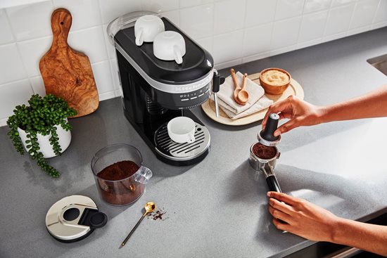 "Artisan" electric espresso machine, 1470W, "Onyx Black" color - KitchenAid brand