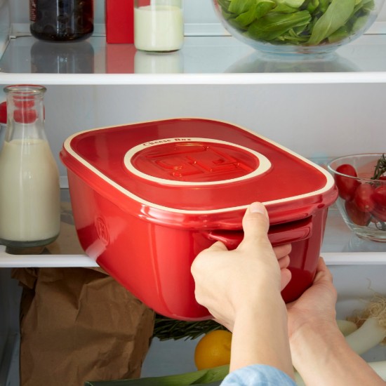 Ostförvaringslåda, keramik, 3,5L, Burgundy - Emile Henry