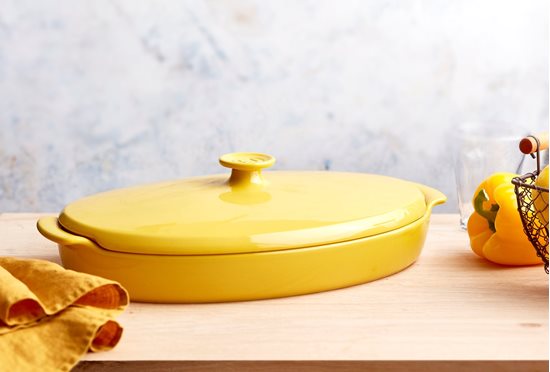 Plato PAPILLOTE para cocinar al vapor, Provence Yellow - Emile Henry