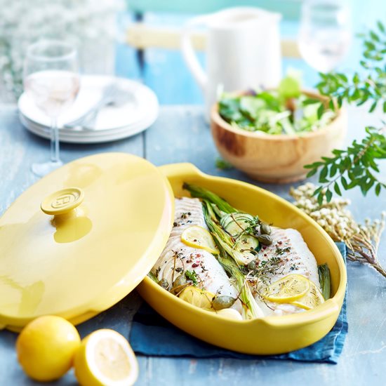 Plat PAPILLOTE pour cuisson à la vapeur, Provence Yellow - Emile Henry