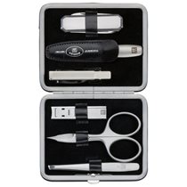 6-piece set, satin stainless steel, black leather case, TWINOX - Zwilling 
