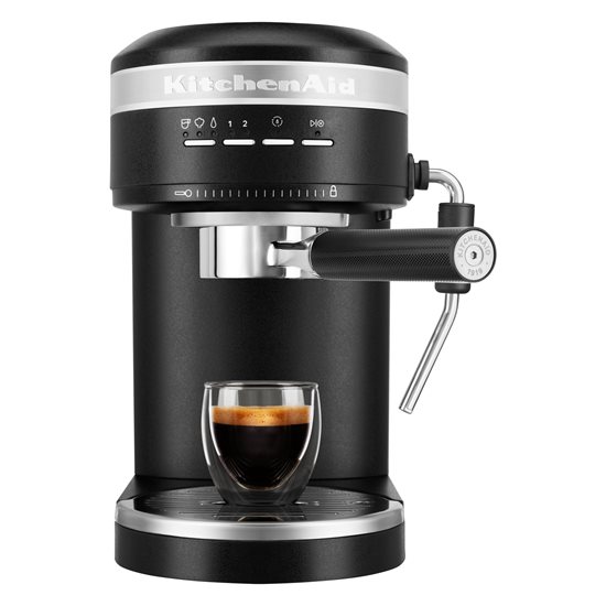 Meaisín espresso leictreach "Artisan", 1470W, dath "Cast Iron Black" - branda KitchenAid