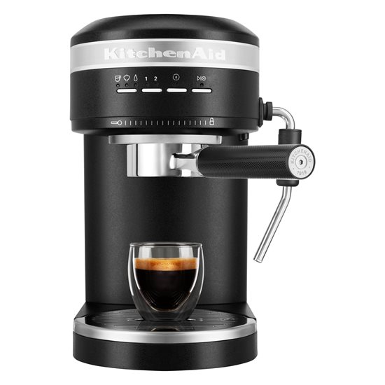 "Artisan" elektrisk espressomaskin, 1470W, "Cast Iron Black" färg - KitchenAid varumärke