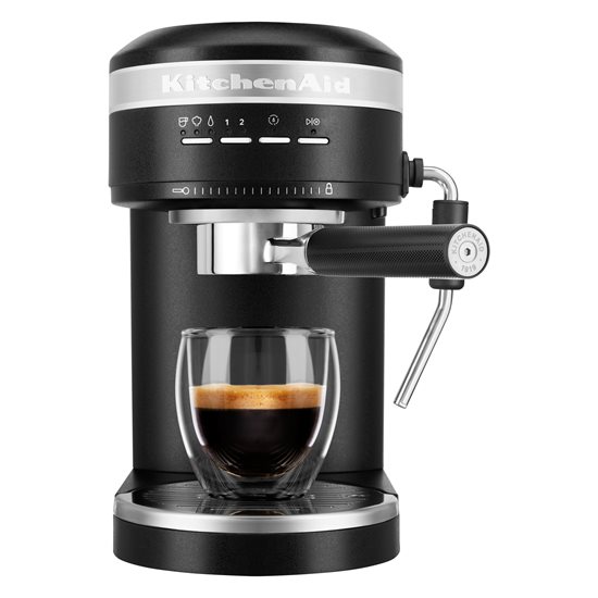 "Artisan" elektrisk espressomaskin, 1470W, "Cast Iron Black" färg - KitchenAid varumärke