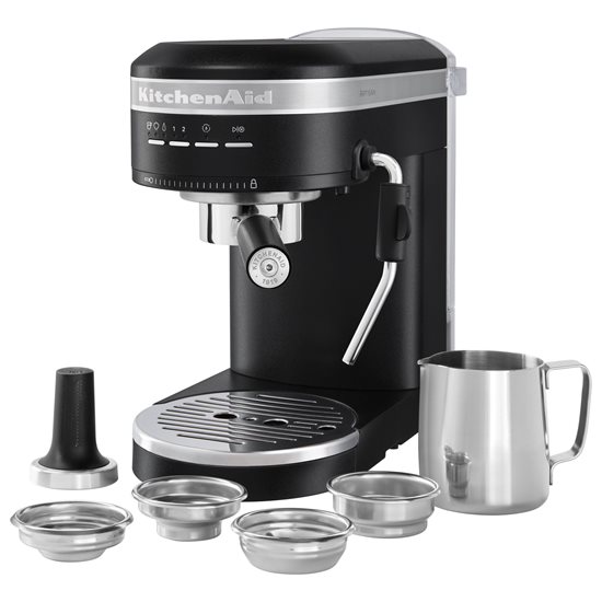"Artisan" electric espresso machine, 1470W, "Cast Iron Black" color - KitchenAid brand