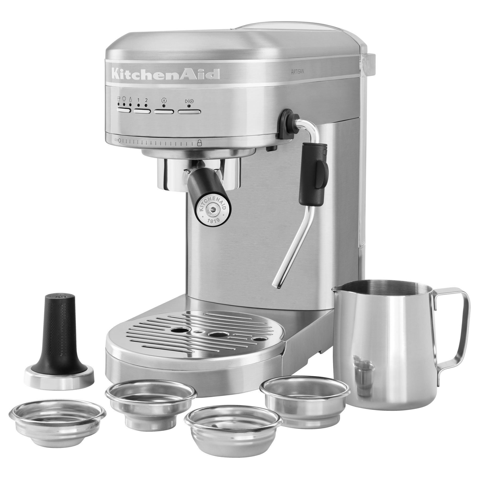 Artisan electric espresso machine, 1470W, Charcoal Gray color -  KitchenAid brand