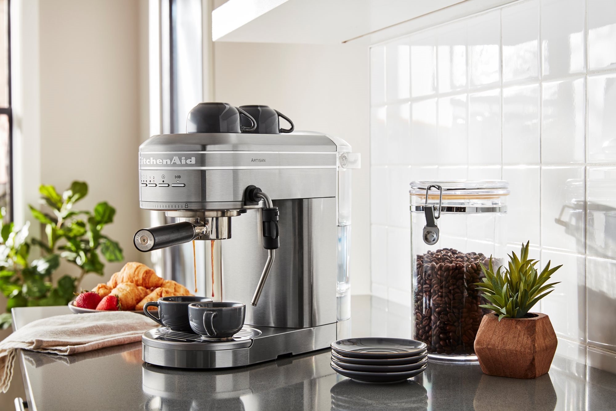 KitchenAid Espresso Machine & Milk Frother, Charcoal Grey
