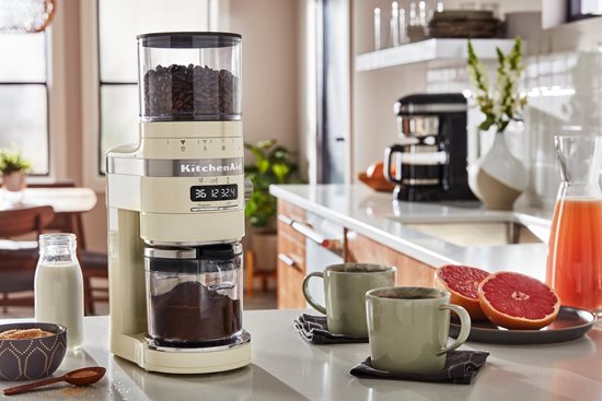 "Artisan" electric coffee grinder, "Almond Cream" color - KitchenAid brand