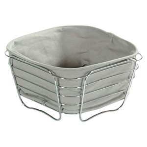 Bread basket, chromed metal, 21 × 21 cm, Grey - Kesper