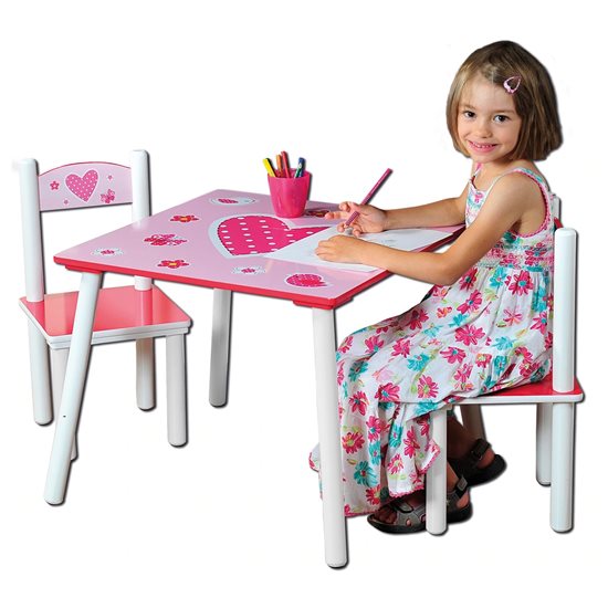 Tavolo per bambini, con 2 sedie, MDF - Kesper
