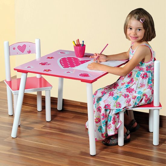 Stôl pre deti, s 2 stoličkami, MDF - Kesper