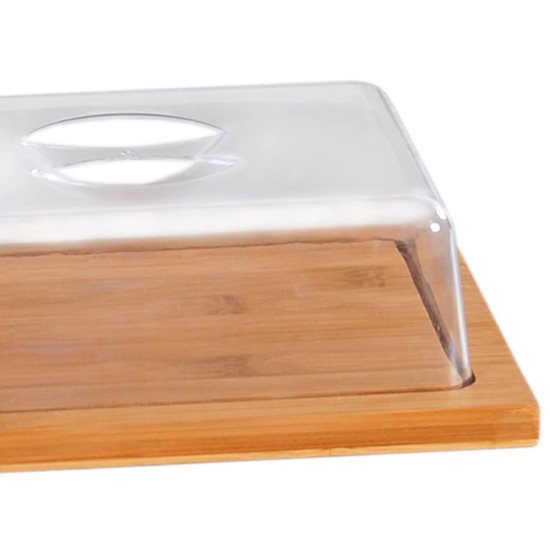 Cheese platter with cover, 25 x 20 cm, bamboo wood - Kesper