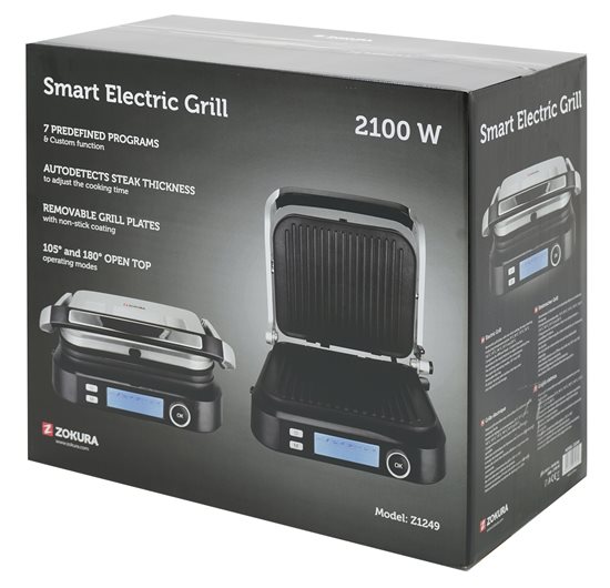 Electric grill, "Smart", 2100 W, 7 programs - Zokura