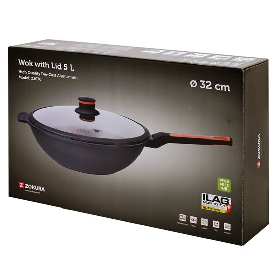 Aluminum wok pan, 32 cm / 5 l, Noble range - Zokura