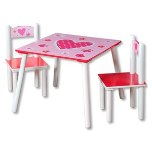 Table for children, with 2 chairs, MDF - Kesper