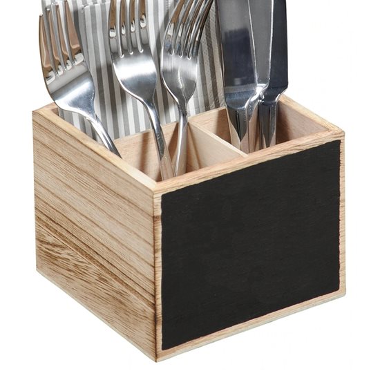 Cutlery holder, paulownia wood, 12 x 12 cm - Kesper