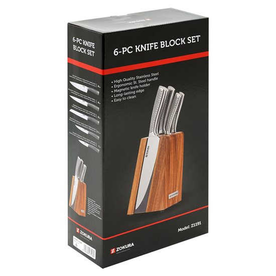6-piece knife set, magnetic block - Zokura