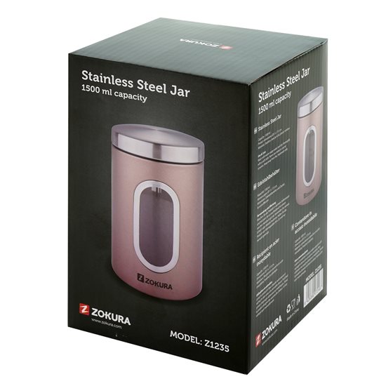 Jar, 1500 ml, stainless steel - Zokura