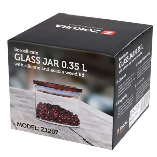 Баночка, боросиликатное стекло, 350 мл - Zokura