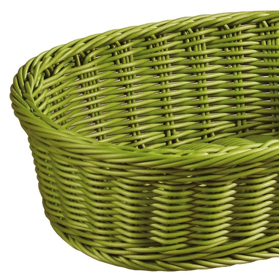 Oval brødkurv, 29,5 x 23 cm, plast, grønn - Kesper