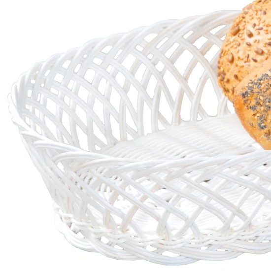 Ovāls maizes grozs, 31 x 23.5 cm, plastmasas, Balts - Kesper