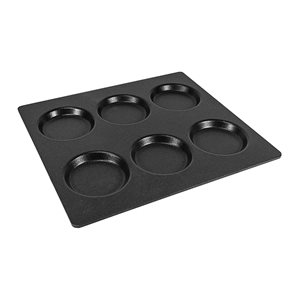 6-cavity baking tray, aluminum, 35 x 33 cm, GN 2/3 - AMT Gastroguss