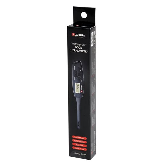 Meat thermometer, water-resistant, Black - Zokura